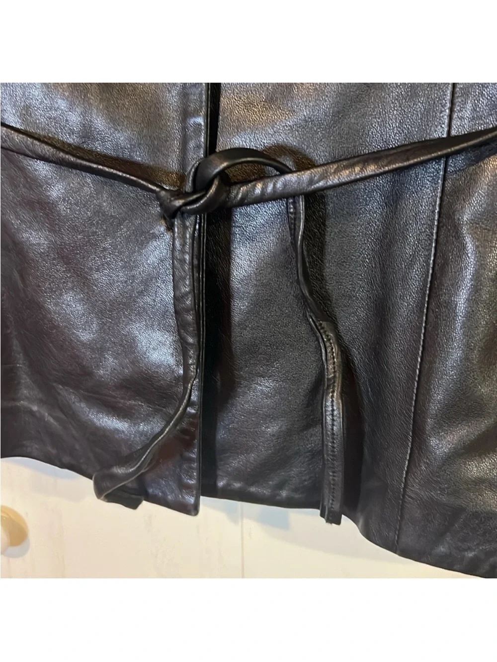 Banana Republic women's leather belted blazer jacket